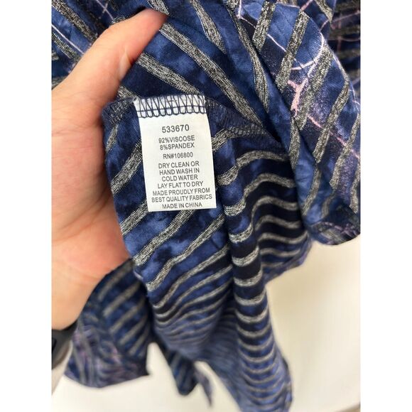 Boho Chic Button Down Top Women's L Blue abstract whimsigoth witchy gothic tunic - Picture 4 of 8